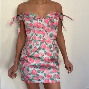 Pastel blue and pink Easter floral mini dress